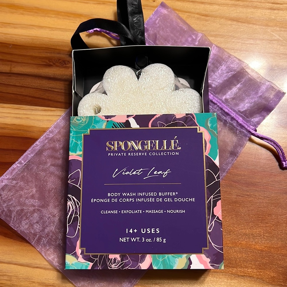 Spongellé Private Reserve Collection VIOLET LEAF Body Sponge Buffer